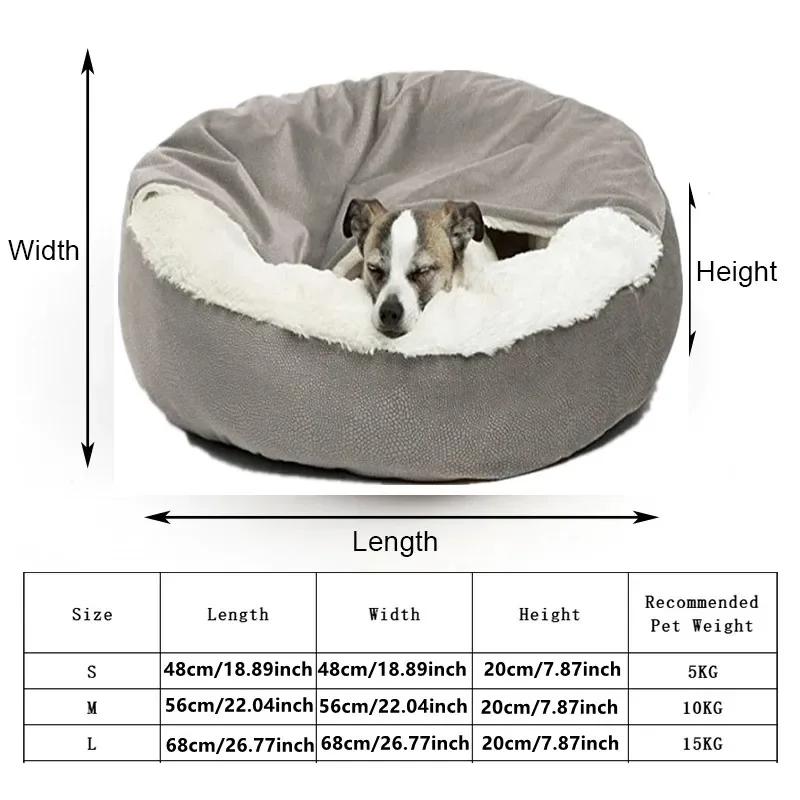 Orthopedisch Hondenbed Machinewasbaar met Dekentje met Capuchon Winter Warm Waterdicht Vuilafstotend Kat Puppy Huis Knuffelaar hondenbedden