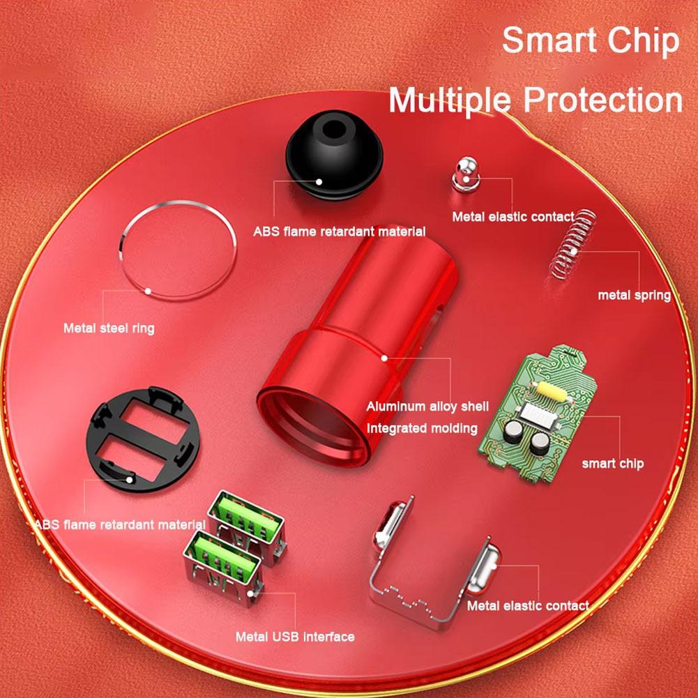 3.4A PD Mini Car Charger 12-24V Lighter Fast Charging Car Dual USB Type C Charger For Xiaomi Power