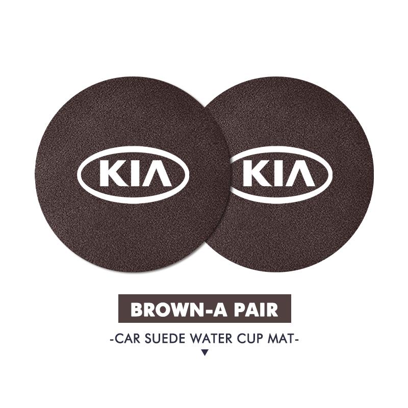 MYMX8 Car Suede Coaster Anti-Slip Water Cup Pad Bottle Holder Mat Accessories For KIA Ceed Sportage Rio K2 Optima Cerato Proceed Venga