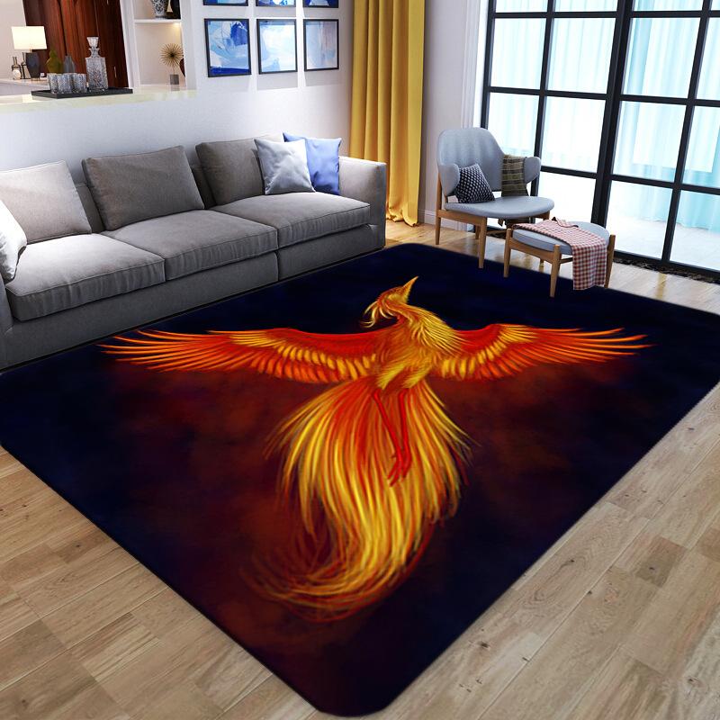 Living Room Printed Carpet, Household Bedroom Printed Blanket, Long European Style Full Floor Mat Foot
