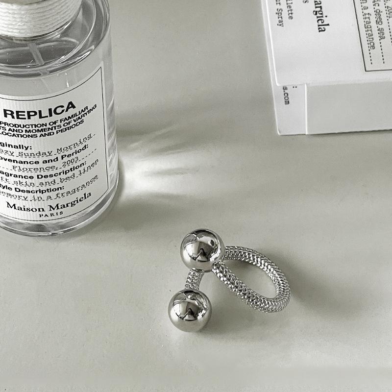 Кольцо с двойным шаром с текстурой попкорна, простое кольцо с геометрическим шаром в виде креста из чешуи дракона, элегантные простые женские кольца