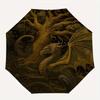 Dragon Tree Fantasy Circular  DecorUmbrella, Portable 3-Fold Compact Umbrella,Christmas Gift ES570