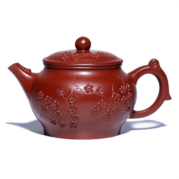 

270ml Classic Yixing Purple Clay Teapots Master Handmade Plum Blossom Pan Pot Raw Ore Dahongpao Mud Kettle Zisha Tea Set Craft
