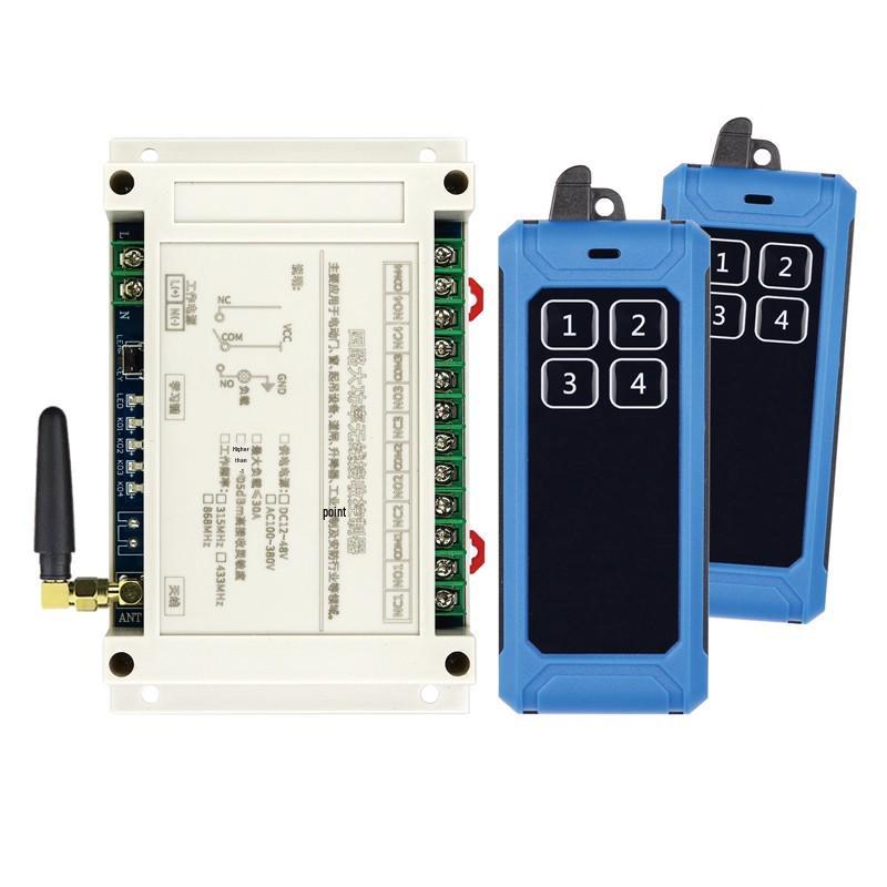 AC 100V-400V Four-Channel Wireless Remote Switch, 30A High Power Relay Motor Contactor