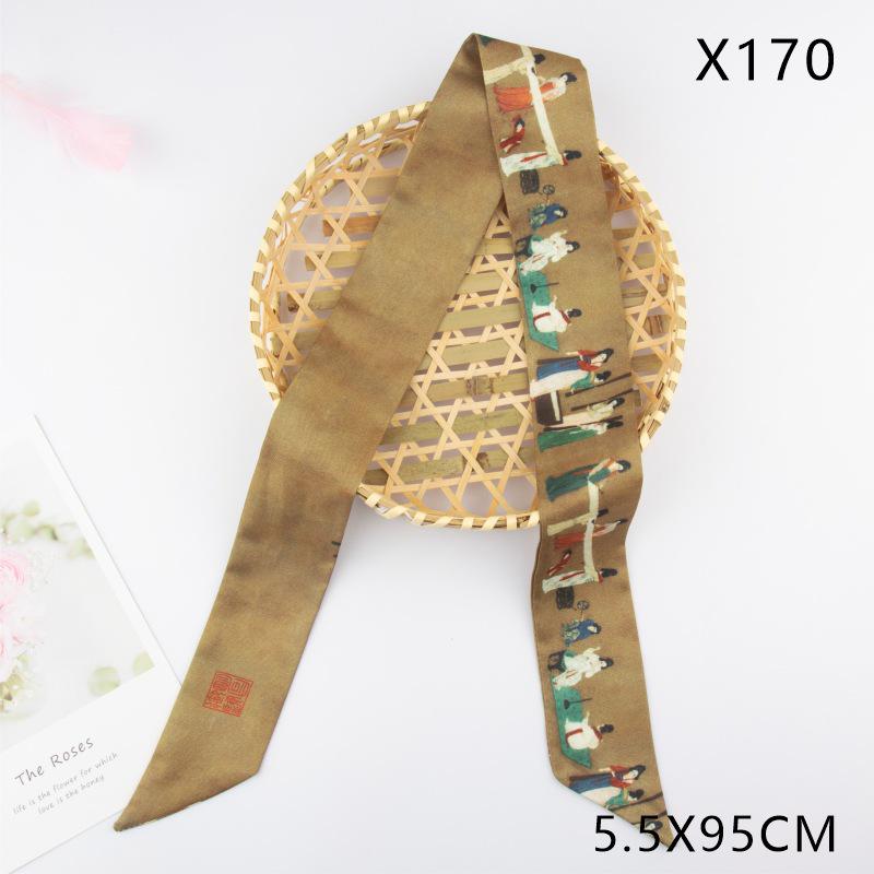 Versatile Vintage Silk Scarf: Hair Tie, Headband, Bag Accessory