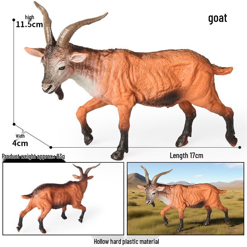 Children's Cognitive Animal Model Toy: Yellow Cow, Buffalo, Rhinoceros, Zebu, Bison, Bull Figurine.