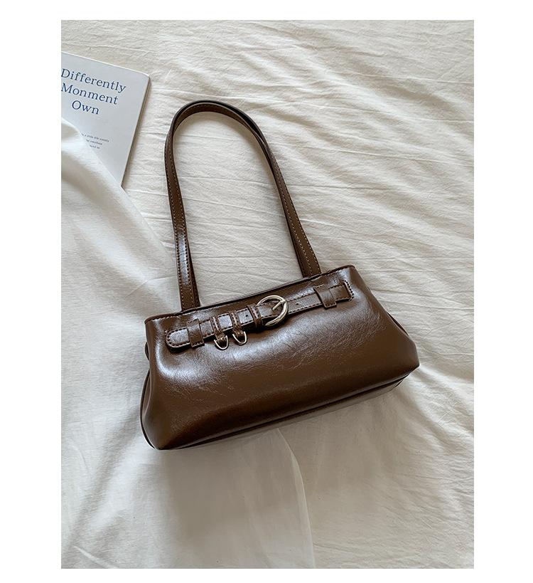 

2025 new soft-faced retro underarm bag fashionable and simple women s shoulder bag light luxury niche high-end tote bag хакі
