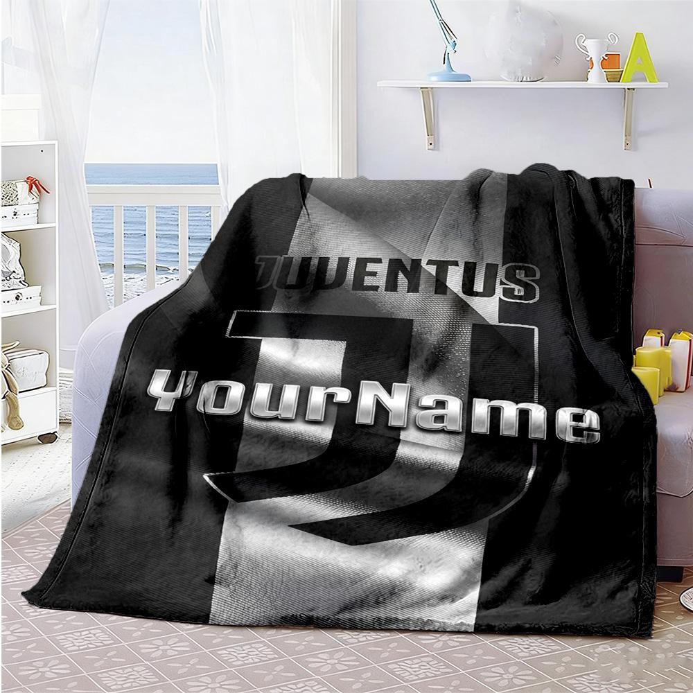 Juventus Customize Text Blanket Cozy Customizable Blanket Soft Warm Cozy Suitable for Bedding Office Nap Bed for All Occasions