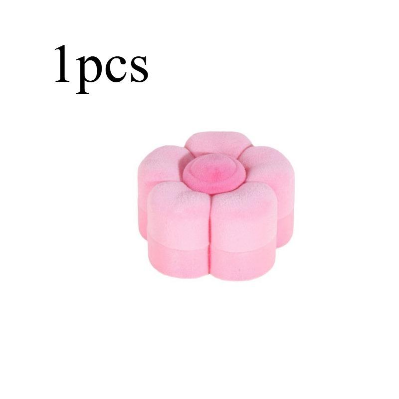 

1/2 шт. Бархатная коробочка для кольца с цветком, коробочка для серег, ювелирная упаковочная коробка, портативная коробка для хранения ювелирных изделий