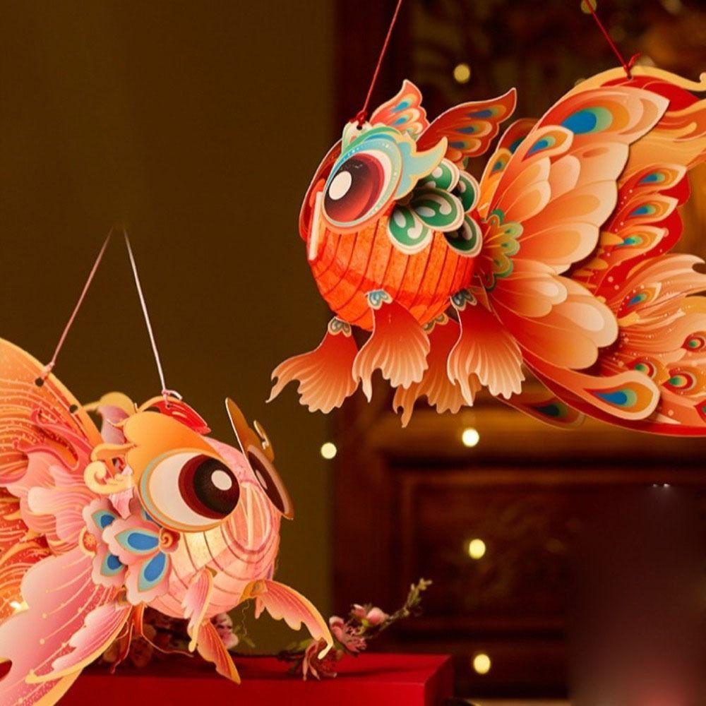 Paper Middle Autumn Festival Lantern Fish Mid Autumn Lotus Lantern  Women