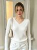 2026 Women's V-Neck Sweater: New Autumn/Winter Knitwear, Solid Color, Long Sleeve, European American Style