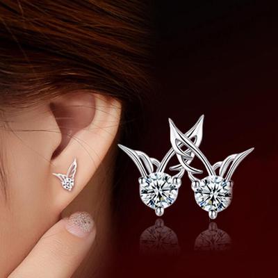 Adorable ange bleu aile 5.5 cm long usage Autriche Cristal Dangle Boucles d/'oreilles