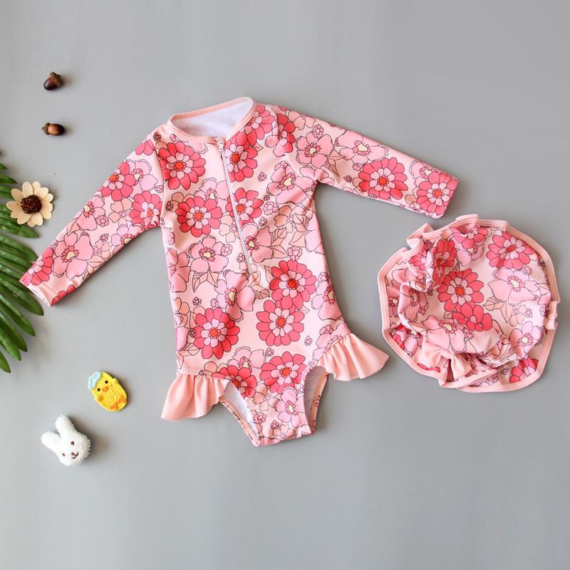 Girls Cartoon Swimsuit With Quickdry Polyester For Water Play And Sun Protection