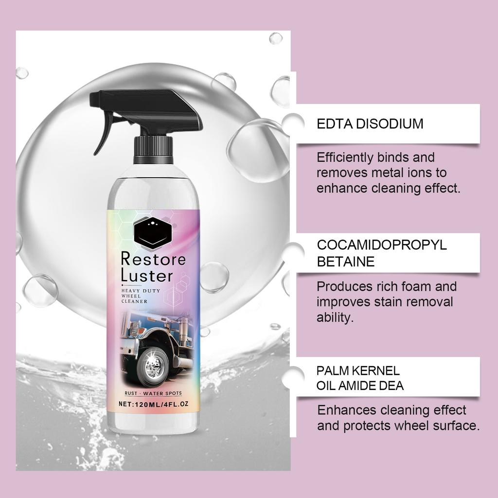 Heavy Duty Wheel Cleaner Wheel Hub Decontamination Foam Cleaning And Curing Agent 120ml