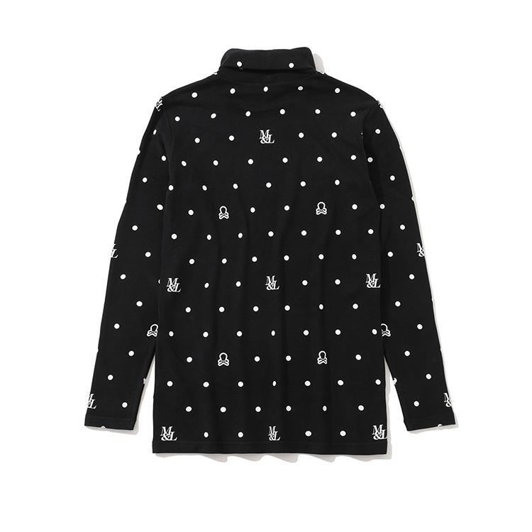 Makeuaenlona M Gn Dot Pattern Mock-Neck Ls T-Shirts Lr3Iu04M