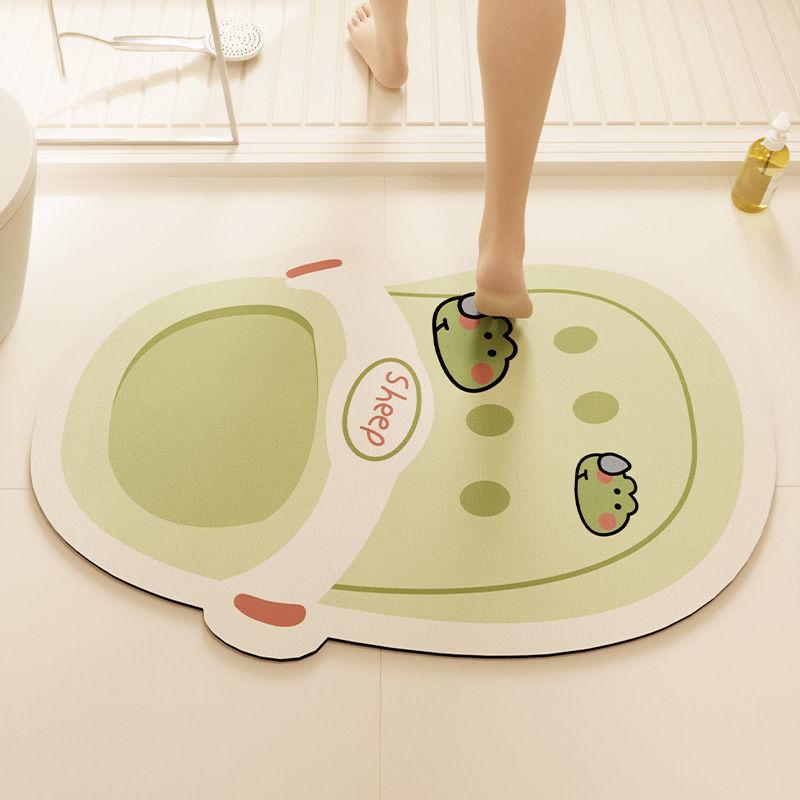 Cartoon Cute Bathroom Home Soft Diatom Mud Non-slip Floor Mat Toilet Absorbent Door Mat Household Toilet Floor Mat
