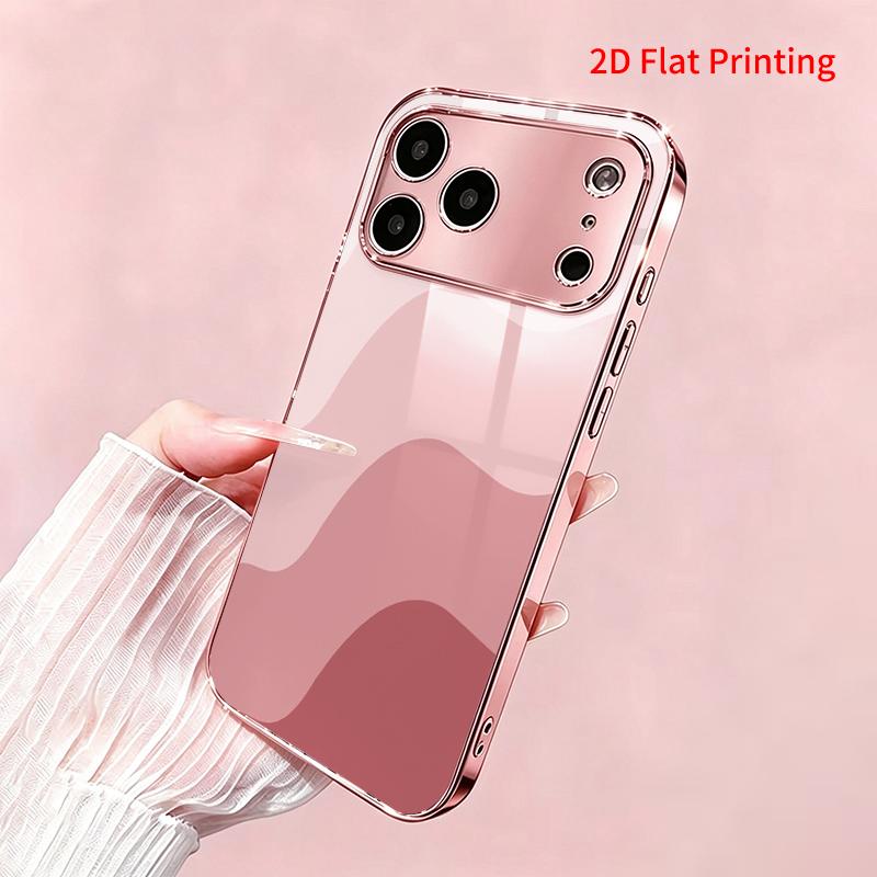 2DFlat electroplated tempered glass phone case,Pastel Waves Design,suitable for iPhone 18 Pro Max 17 16 15 14 13 12 11
