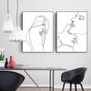 Wand Kunst Leinwand Malerei Nordic Poster Drucke Abstrakte Linie Zeichnung Liebe Kuss Sexy Mädchen Bilder Wohnzimmer Wohnkultur Modulare