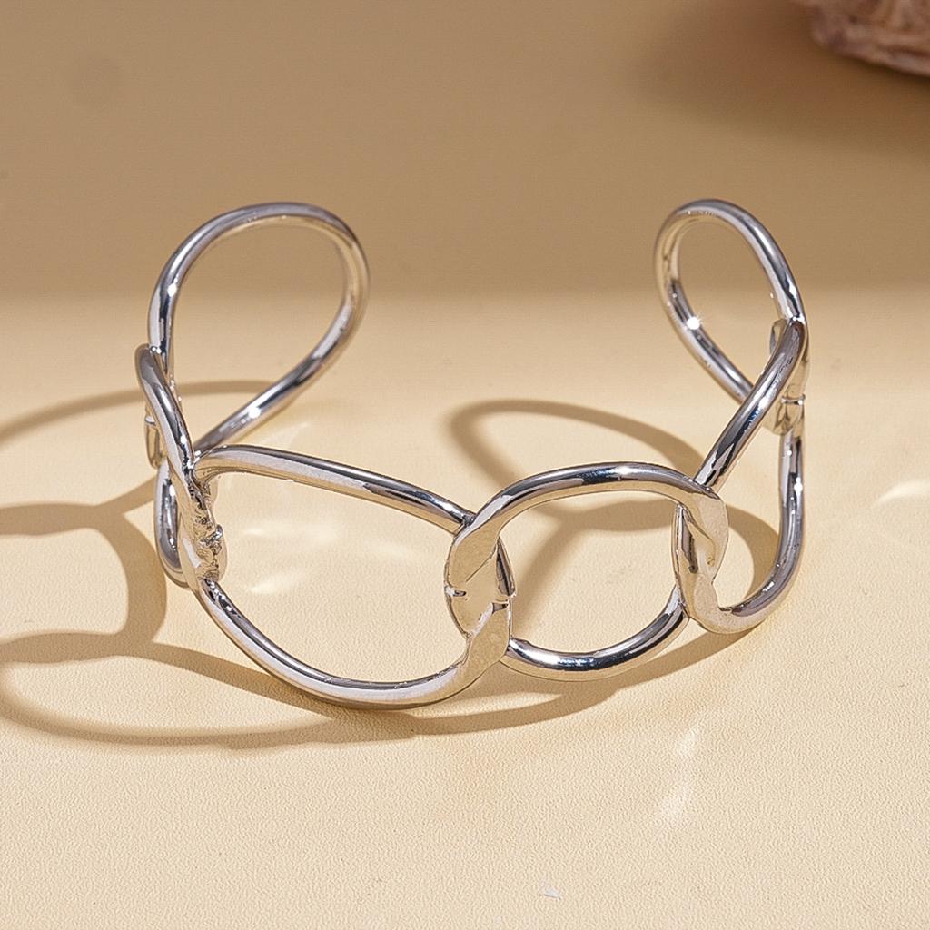 Metallic irregular geometric winding open bracelet unique personality jewelry