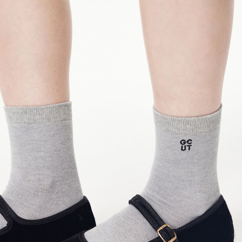 GCUT Honeycomb Collar Socks_Melange Gray 7215284202