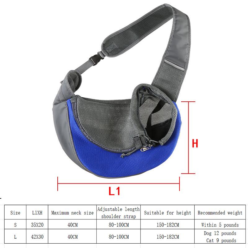 Pet Crossbody Bag 1PC Cat Dog Breathable Folding Portable Trolley Chest Bag Shoulder Tote Shoulder Outing Bag Pet Supplies