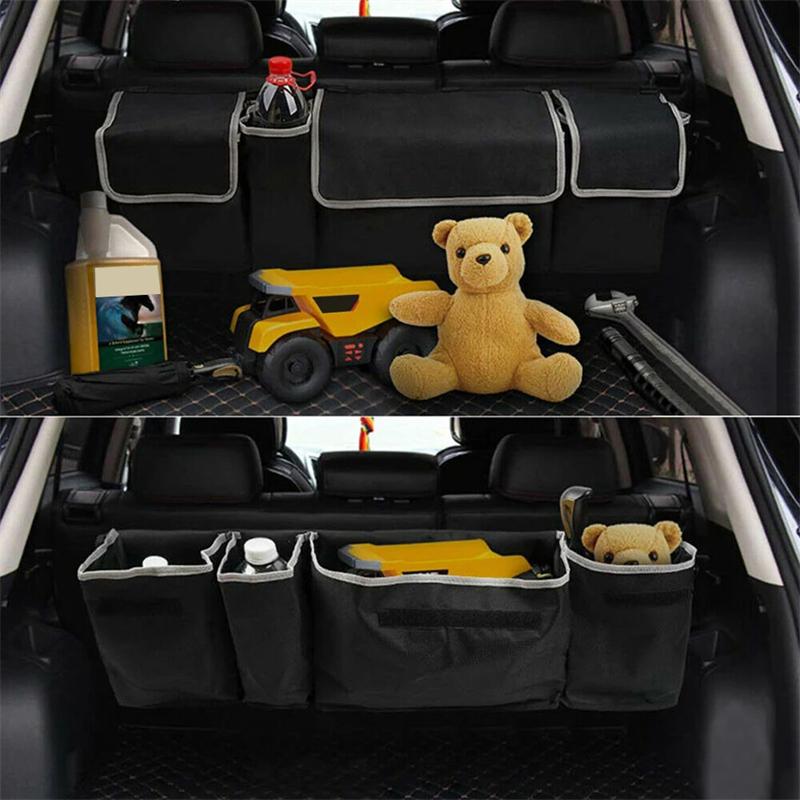 Car Back Seat Trunk Hanging Bag Large Capacity Multi-Pocket Car Trunk Organizer Oxford Cloth Waterproof Car Interior Accessories