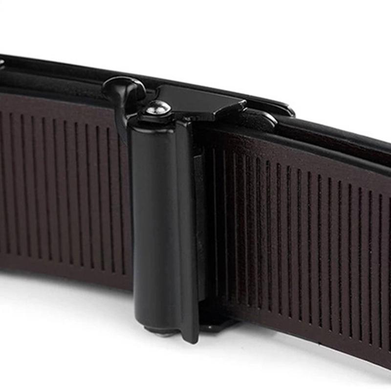 Men's Black Automatic Buckle Belt Spring Summer Casual Business Leather Belt