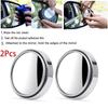 2Pcs 360 Degree Adjustable Blind Spot Mirror Car Auxiliary Rearview Convex Mirror Round Frame Wide Angle Mirrors for Car Reverse