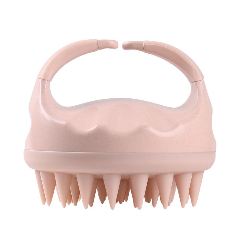 LOHAS Factory Biodegradable Wheat Straw Scalp Massager Soft Silicone Hair Brush Shampoo Head Scalp Massage Brushes Comb for Head
