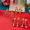 Colorful Christmas Diamond Bowknot & Star Seed Bead Earrings