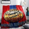 1PC Custom Name Bayern Munich Patterned Flannel Blanket Suitable For All Seasons for Home Decor Warmth and Comfort Gifts Holiday Present