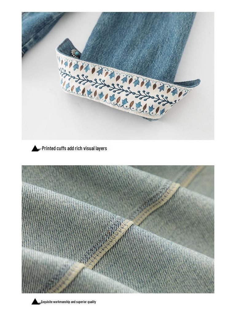 Yi Fei Women’s Vintage Loose Denim Jacket – New Spring Arrival, Versatile Casual Lapel Outerwear