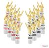 Nakamichi Excel Series 24K Gold Plated Spade Connectors 12-18 AWG 4mm for Speaker Amp Hi-Fi AV Stereo Home Theater Screw Type 16pcs 8 Pairs