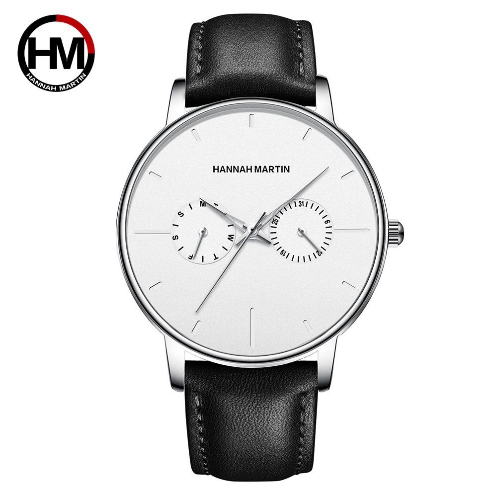 

Men s Multifunctional Waterproof Quartz Watch Top Layer Cowhide Watch Student Trendy Niche Brand Ins Business Silent as the picture9