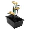 USB Tabletop Fountain Quiet Circulating Water Decorative Iron Desk Waterfall Fountain with LED Light for Living Room