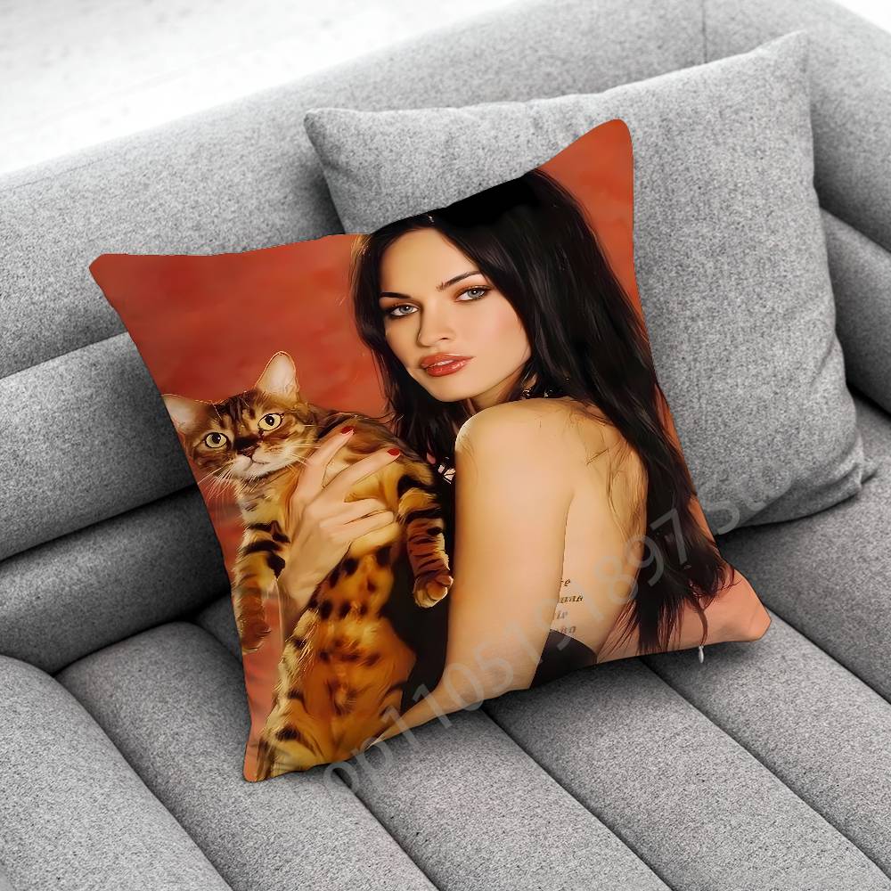 

M-Megan Fox Cool Throw Pillow Case For 45x45cm 40x40cm 30x30cm 50x50cm 55x55cm Square Home Pillowcase Case 30cmx30cm