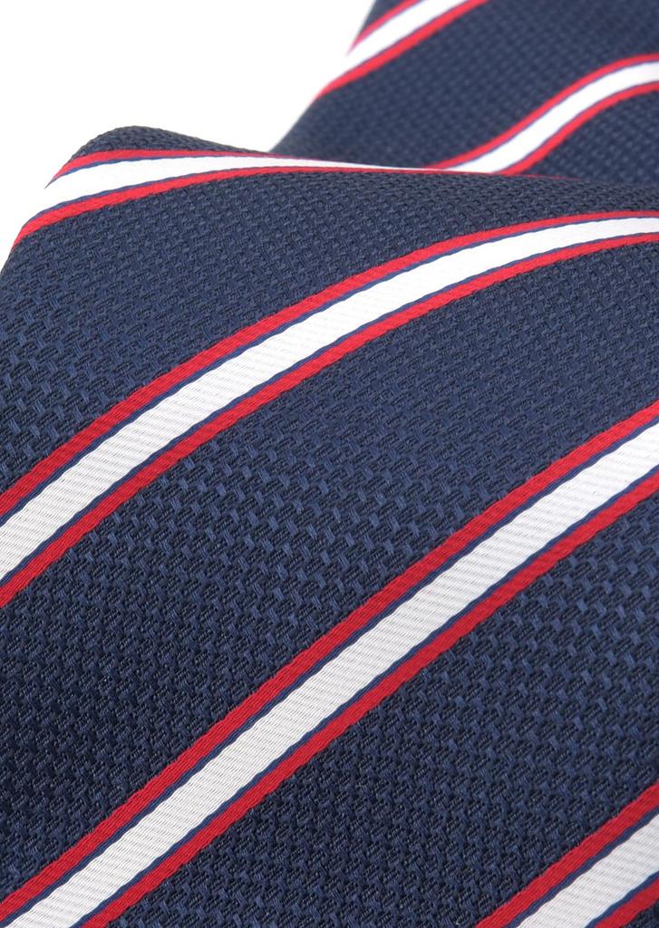 [Main Color] Business Necktie (7.5cm Width) Striped, for Interviews, Job Hunting, and Employment (Navy)
