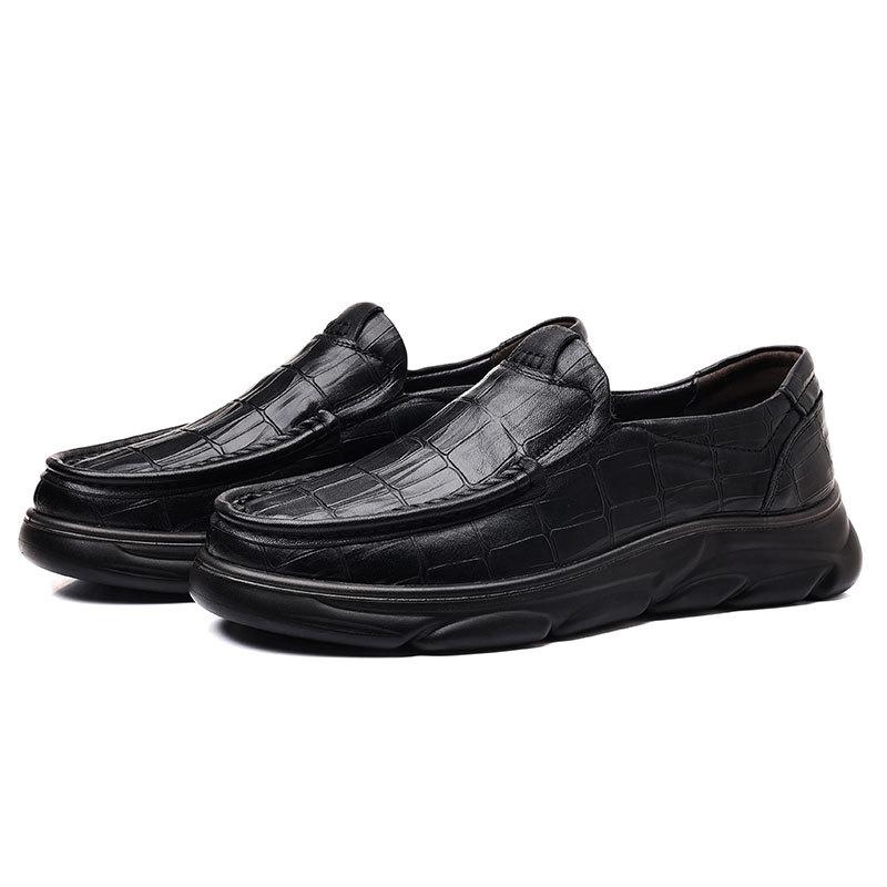 Sale First-layer Cowhide Men's Leather Shoes One-pedal Business Casual Men's Shoes Genuine Leather Soft-sided Non-slip Dad Shoes