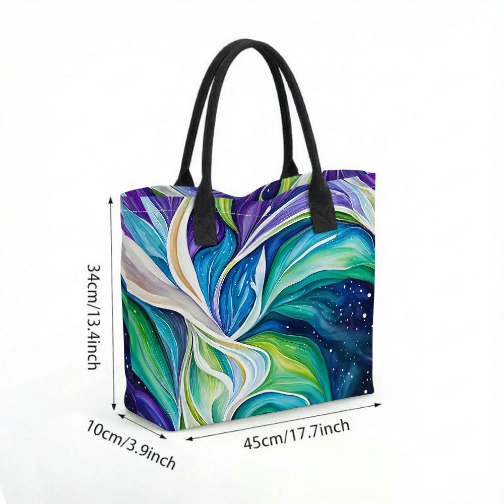 Colorful Abstract Art Tote Bag Stylish Large Capacity Shoulder Bag for Daily Use
