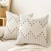 Throw Pillow Covers 18x18 Neutral Decorative Textured Cushion Case Farmhouse Pillowcase Modern Square Pillow Covers for Sofa