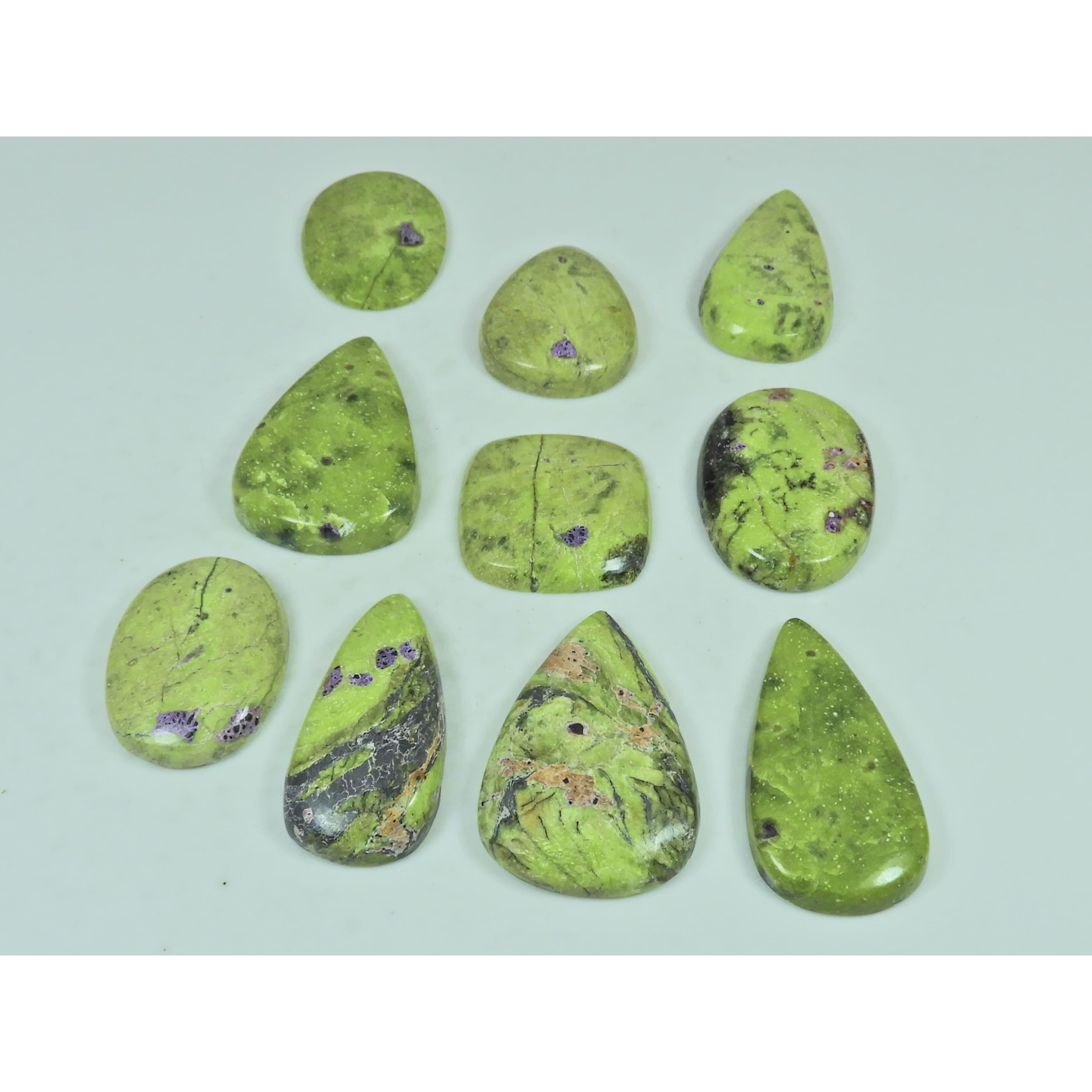 10Pcs Natural Atlantisite Mix Shape Cabochon Loose Gemstone 225Cts. Lot C-2963