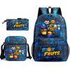 Blox Fruits Gioco Zaino Scolastico Giovanile Frutto del Demone Scuola Elementare Cielo Stellato Stampa a Caldo Zaino Set da Tre Pezzi