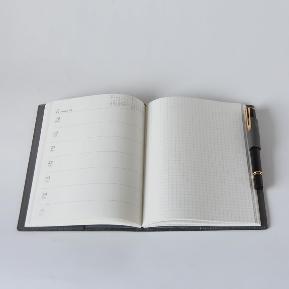 A5 size notebook cover with pen holder not (notebook included) (gray)