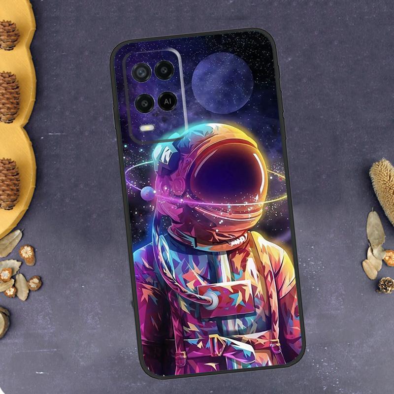 Space Moon Astronaut Phone Case For Oppo A96 A16 A76 A78 A58 A18 A38 A98 A17 A77 A80 A40 A60 A74 A94 A54 A15 A57S