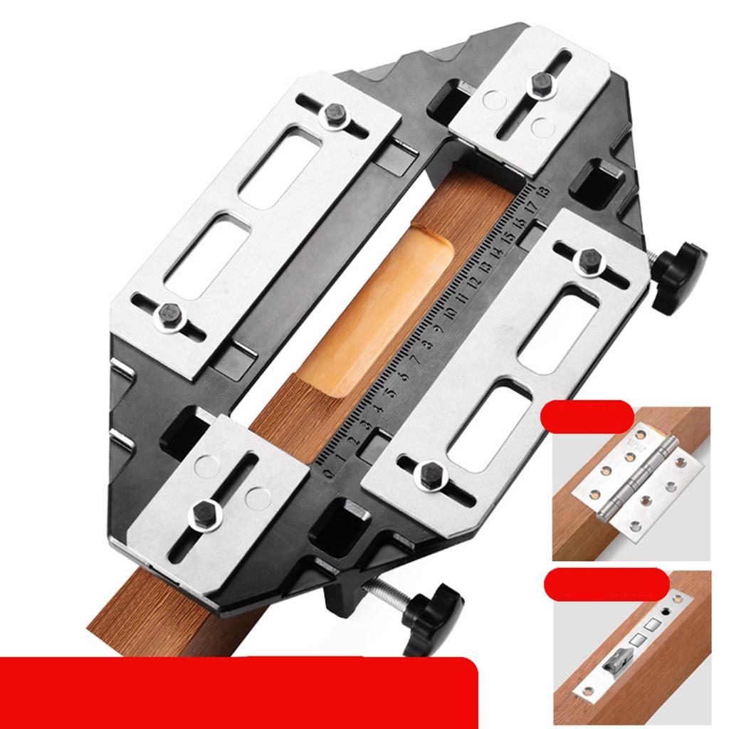 Door Hinge Jig Lock Guide Plate Slotting Hinge Hole Drilling Guide Slot Tool