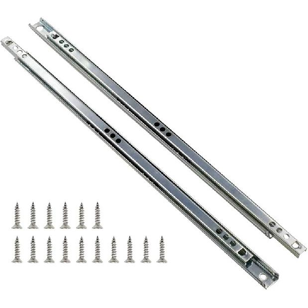 Metal 12 Inch Drawer Slides, Ball Bearing Two Way Slide Track Rail 0.7 Inch Wide 1 Pair