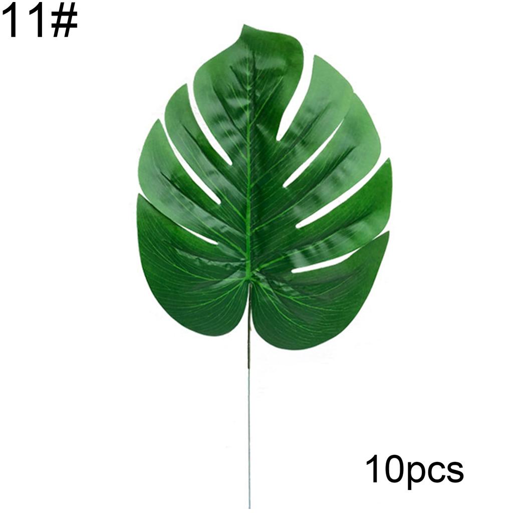 10 Stück künstliche Pflanzen, gefälschte Monstera-Blätter für Wand, Wohnzimmer, Party-Dekoration