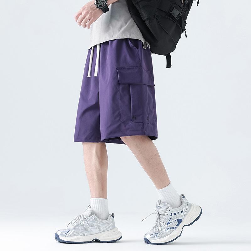 Pracovní oděvy, Kraťasy s více kapsami, Pánské párové pětičtvrteční kraťasy, Pánské plážové kalhoty, Outdoorové strečové rychleschnoucí kraťasy z ledového hedvábí