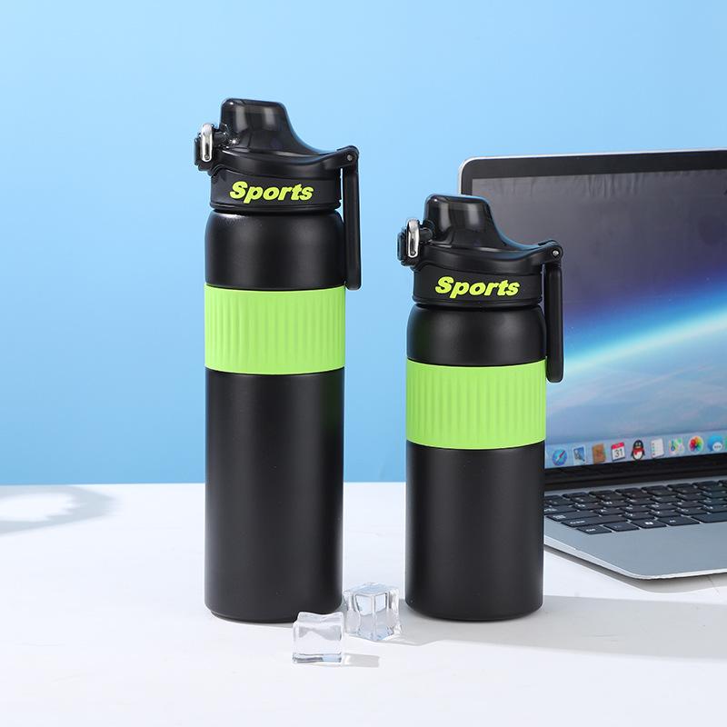 Water bottle Stainless steel thermos cup Outdoor portable sports kettle Boys and girls bouncing cup