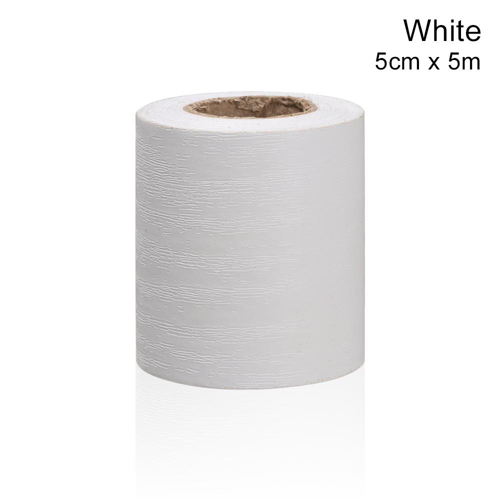 5cm*5m PVC Simulated Wood Grain Skirting Line Stickers Waterproof Self-adhesive Wall Border Stickers Living Room Home Decor
